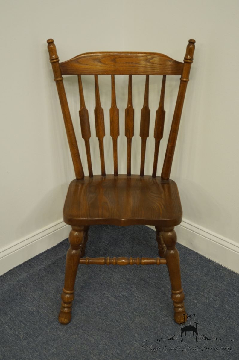 Cochrane Furniture Solid Oak Country French Cattail Back Dining Side Chair High End Used Furniture