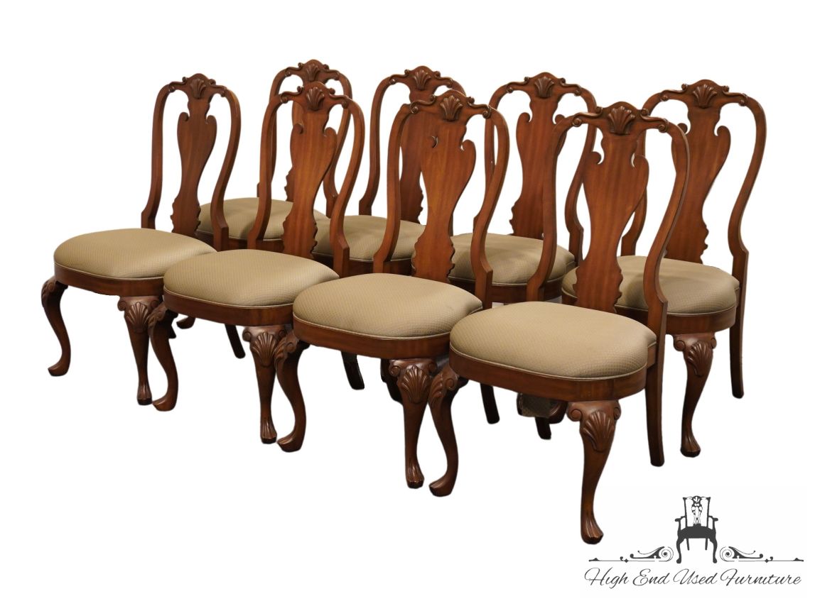 Set of 8 ETHAN ALLEN Mahogany Contemporary Traditional Dining Side Chairs 34-...